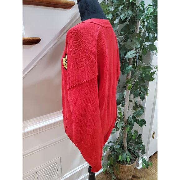 Vintage Delia McKain Red Cotton Long Sleeve Button Front Cardigan Sweater Large - Picture 5 of 14